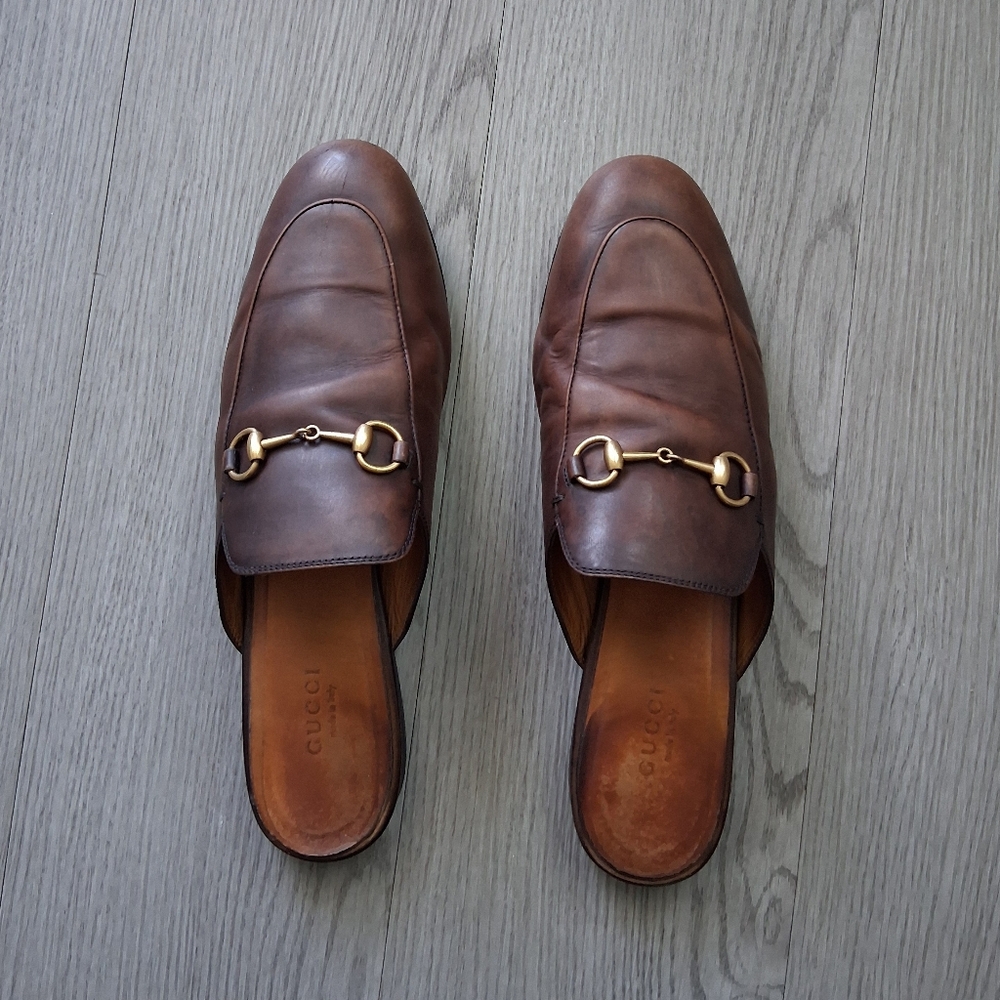 Gucci Princetown Brown Leather Mule 39.5EU - Picture 15 of 16